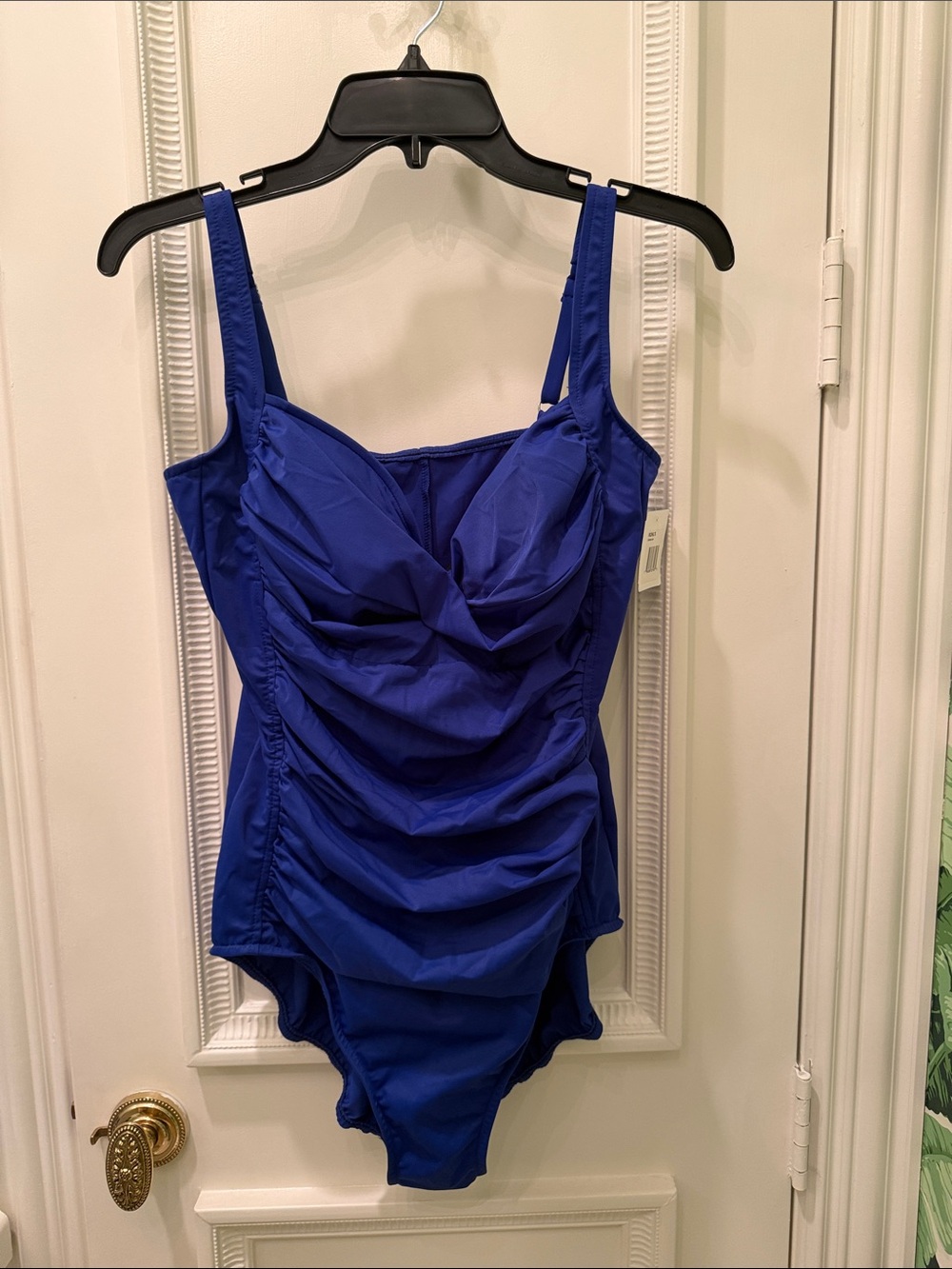croft & barrow Royal Blue Ruched Tank One-Piece Swimsuit